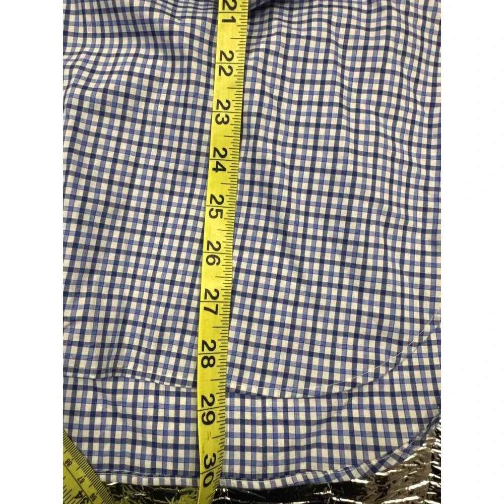 Polo Ralph Lauren Mens 16.5 34/35 Blue Gingham Classic Fit Easy Care Shirt